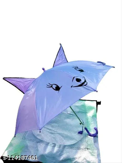 Kids  print automatic open umbrella for boys and girls(purple)