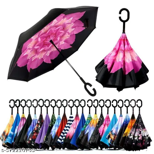 Stylish Double Layered Big Size Umbrella With C Shaped Handle