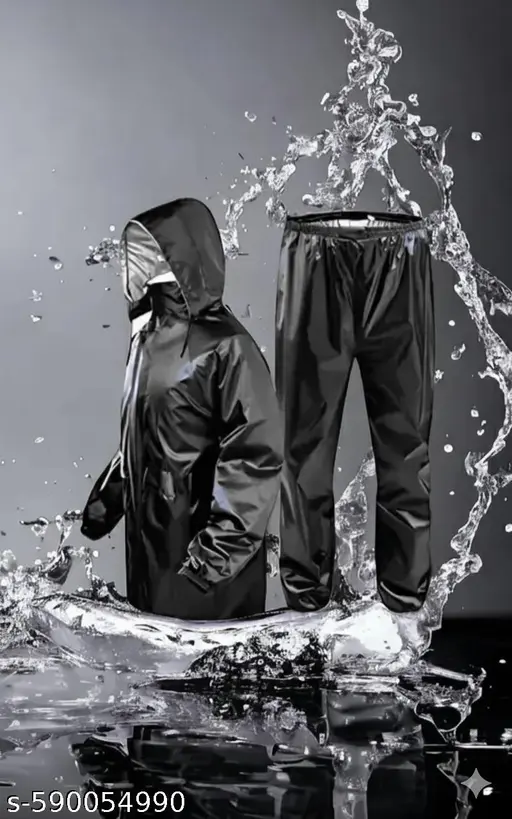 Unisex RainsuitRainwearRaincoatBarsaticoat 100% Waterproof Along With Hood and Side Pocket With Storage Bag